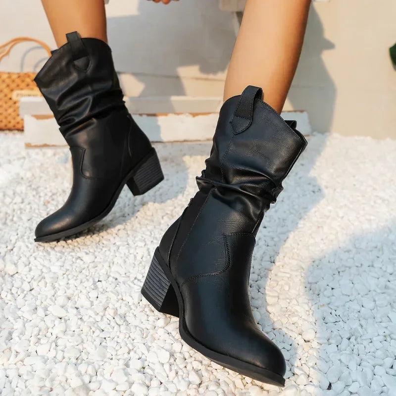 Women's Classic Western Mid Calf Boots