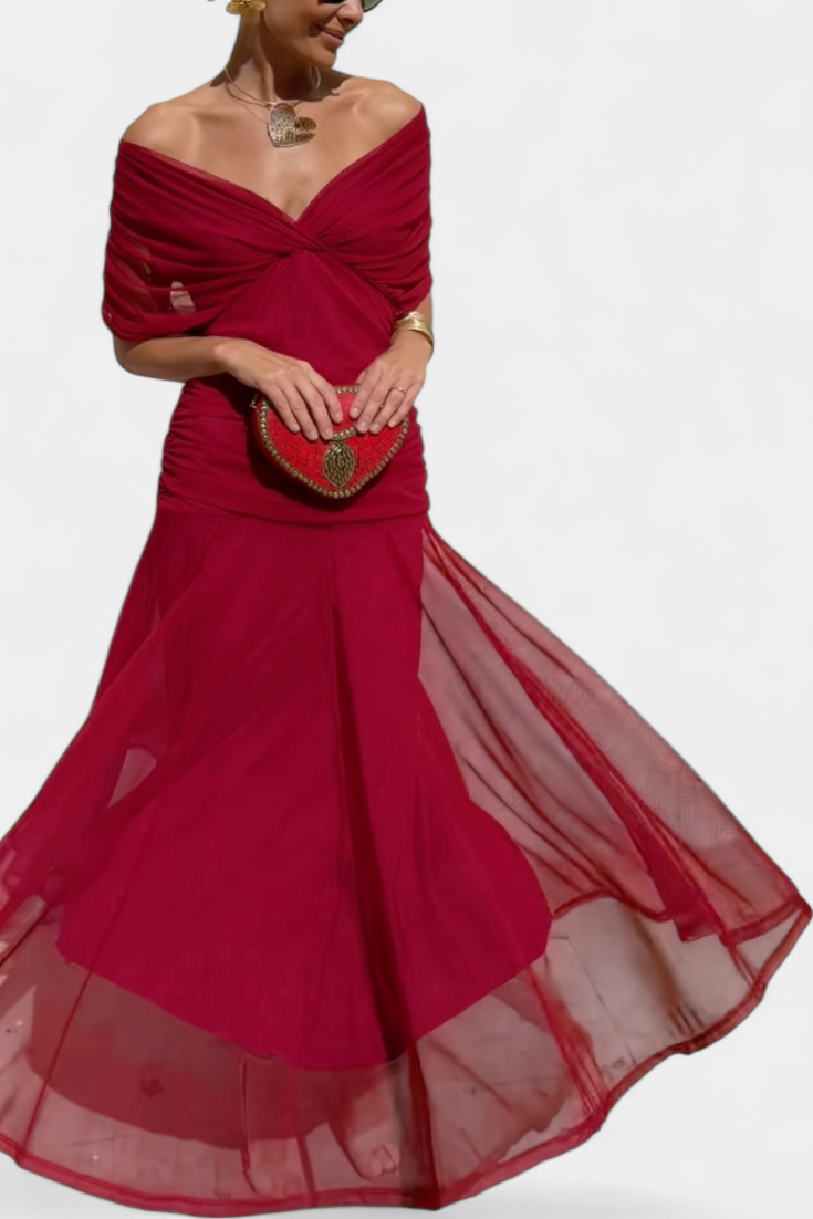 Women's Floral V Neck Maxi Dress