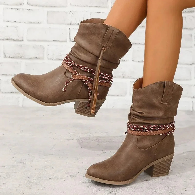 Women's Faux Leather Western Boots
