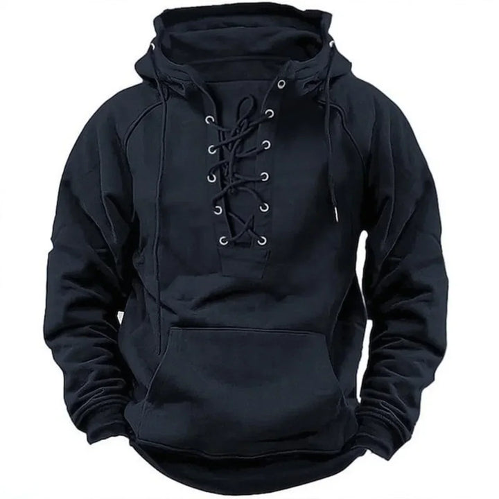 Men's Heavyweight Lace Neck Hoodie