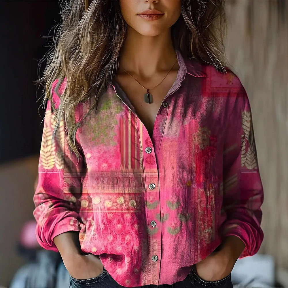 Women's Vintage Floral Print Shirt