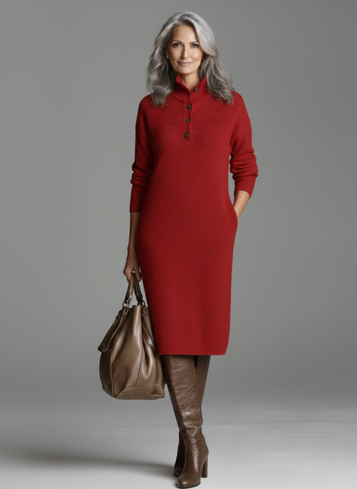 Women's Fitted Ribbed Midi Dress