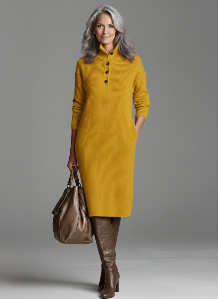 Women's Fitted Ribbed Midi Dress