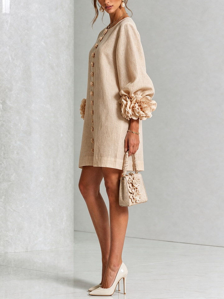 Women's Long Sleeve Floral Mini Dress