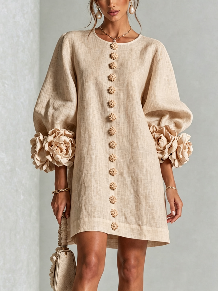 Women's Long Sleeve Floral Mini Dress