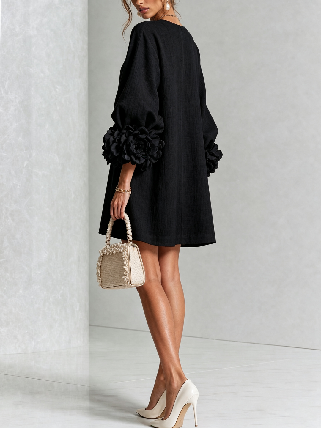 Women's Long Sleeve Floral Mini Dress