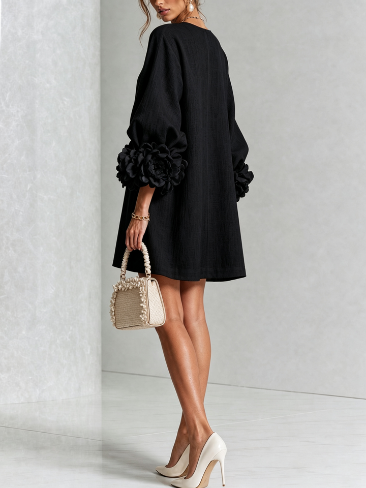 Women's Long Sleeve Floral Mini Dress