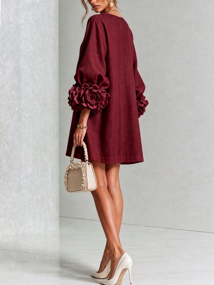 Women's Long Sleeve Floral Mini Dress