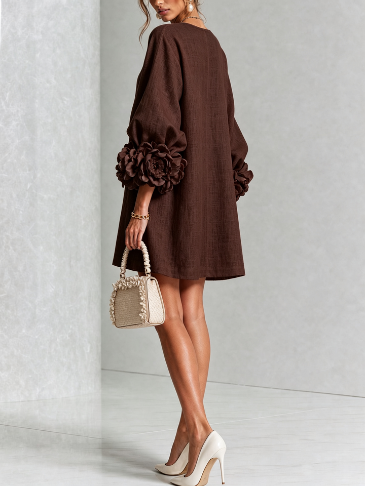 Women's Long Sleeve Floral Mini Dress