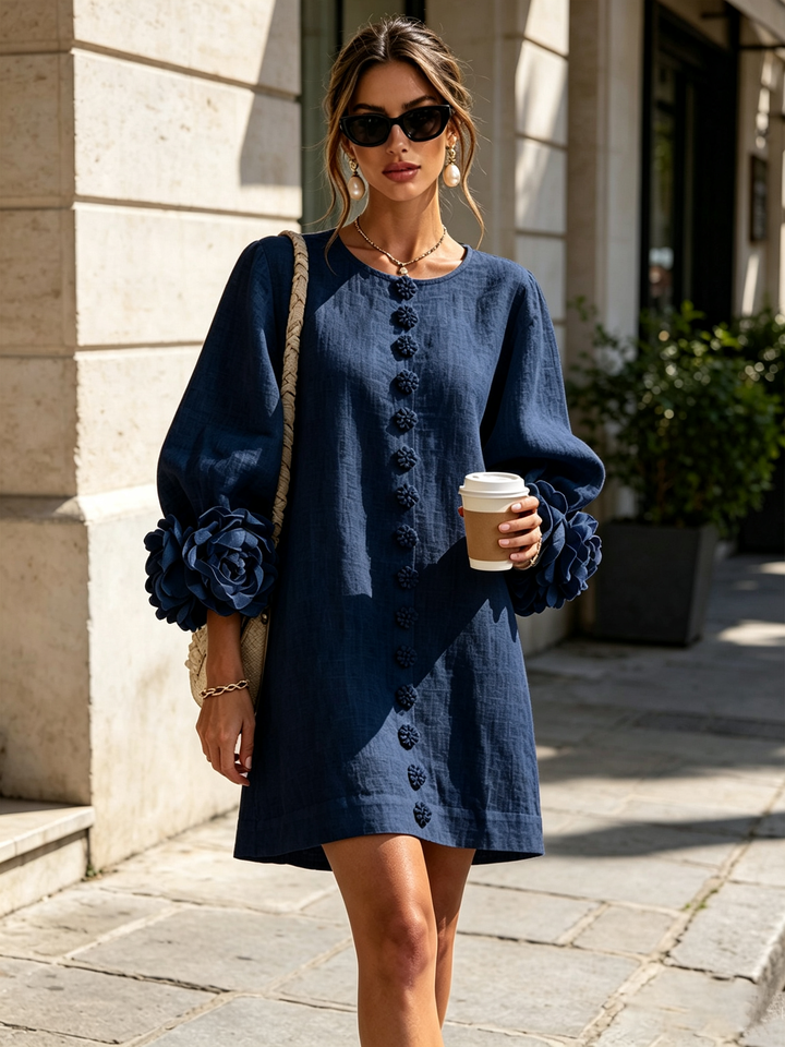 Women's Long Sleeve Floral Mini Dress