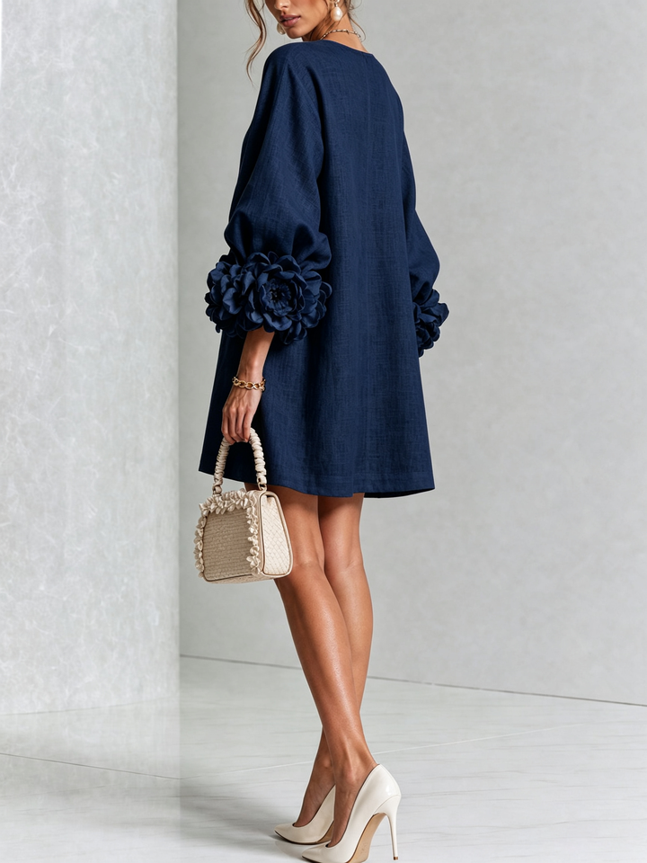 Women's Long Sleeve Floral Mini Dress