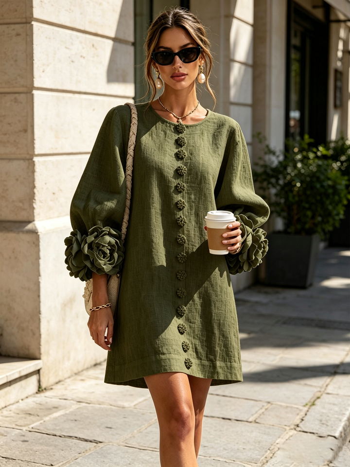 Women's Long Sleeve Floral Mini Dress