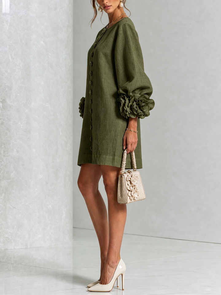 Women's Long Sleeve Floral Mini Dress