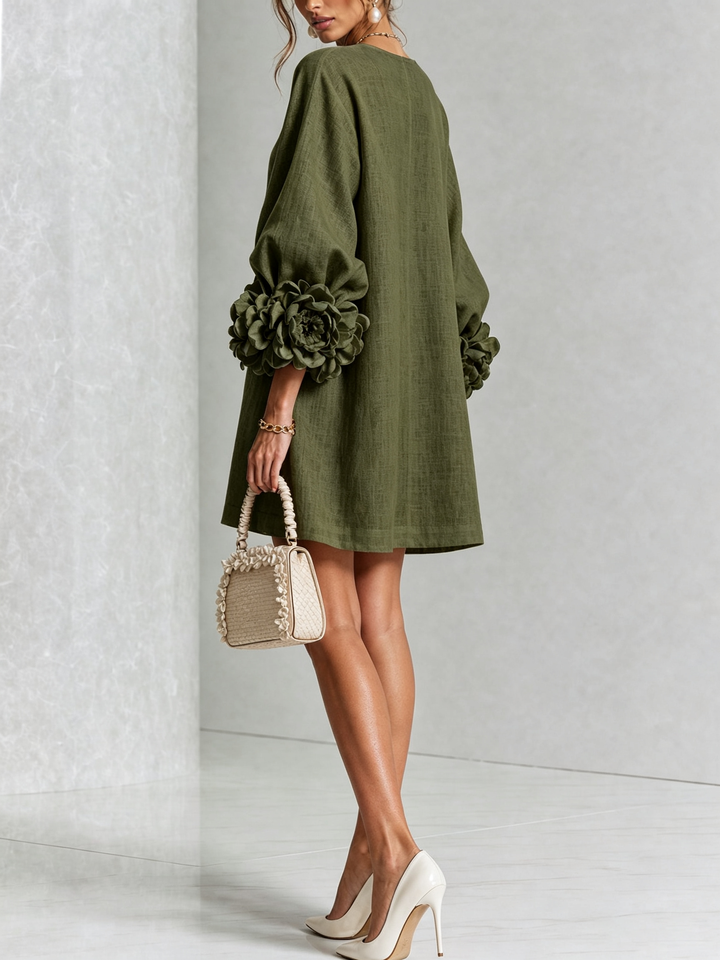 Women's Long Sleeve Floral Mini Dress