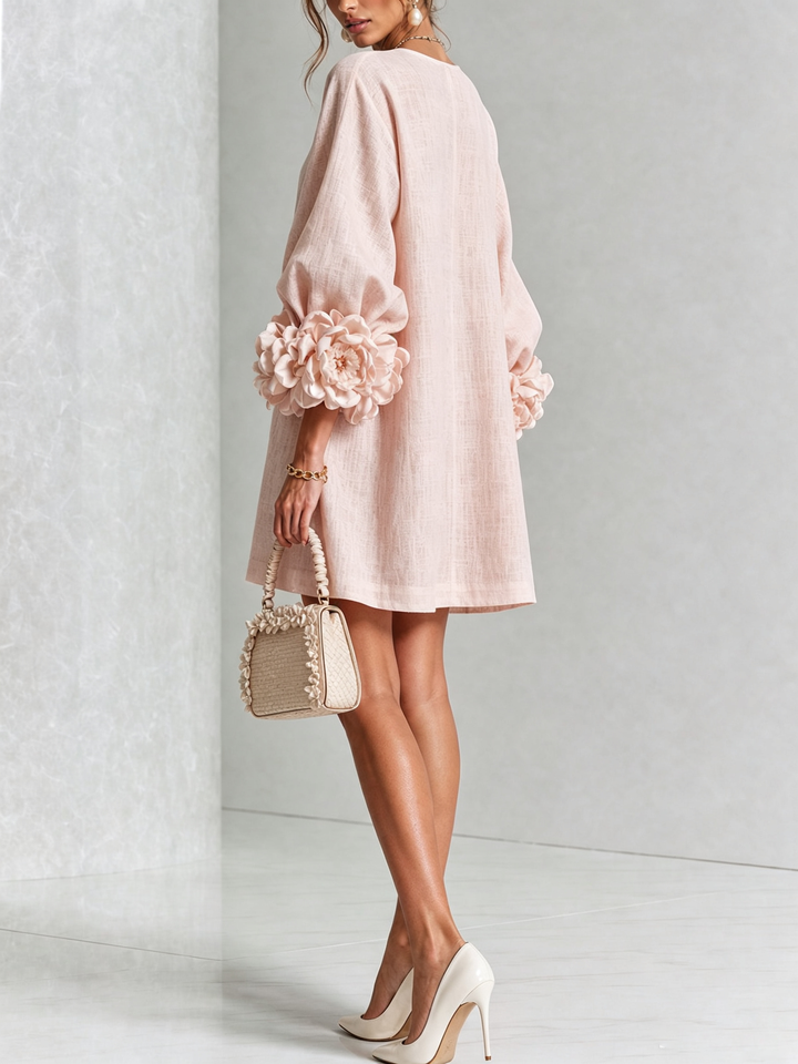 Women's Long Sleeve Floral Mini Dress