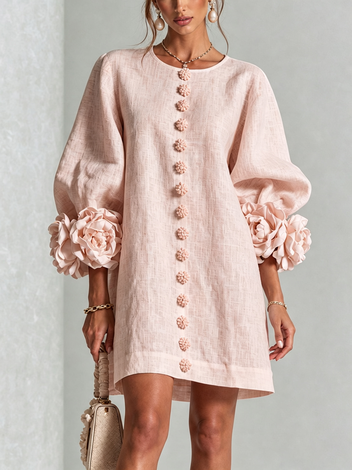 Women's Long Sleeve Floral Mini Dress