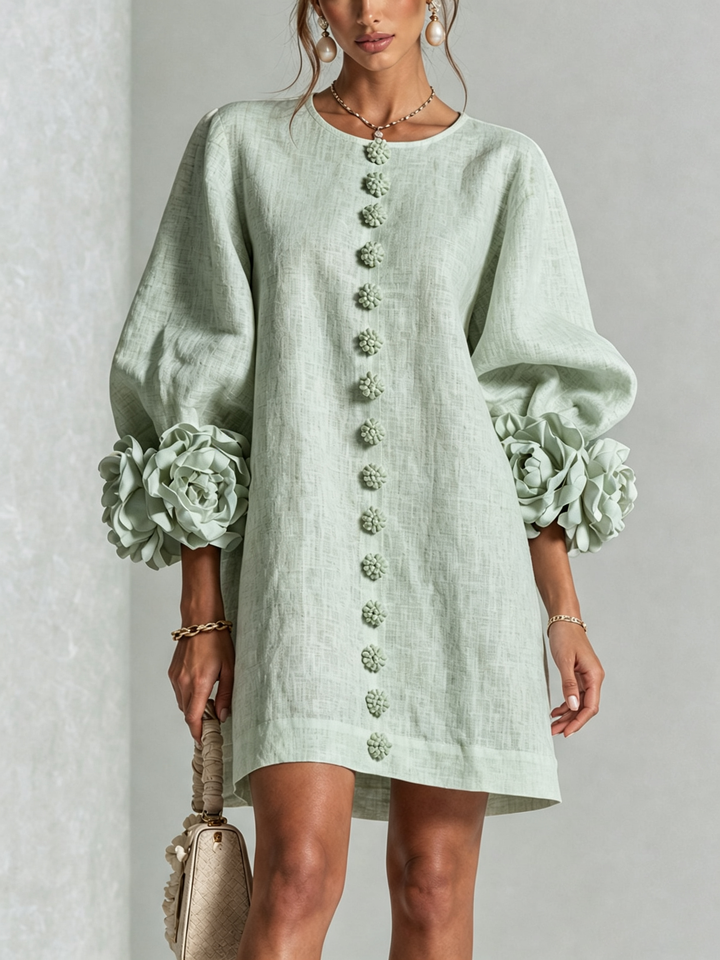 Women's Long Sleeve Floral Mini Dress