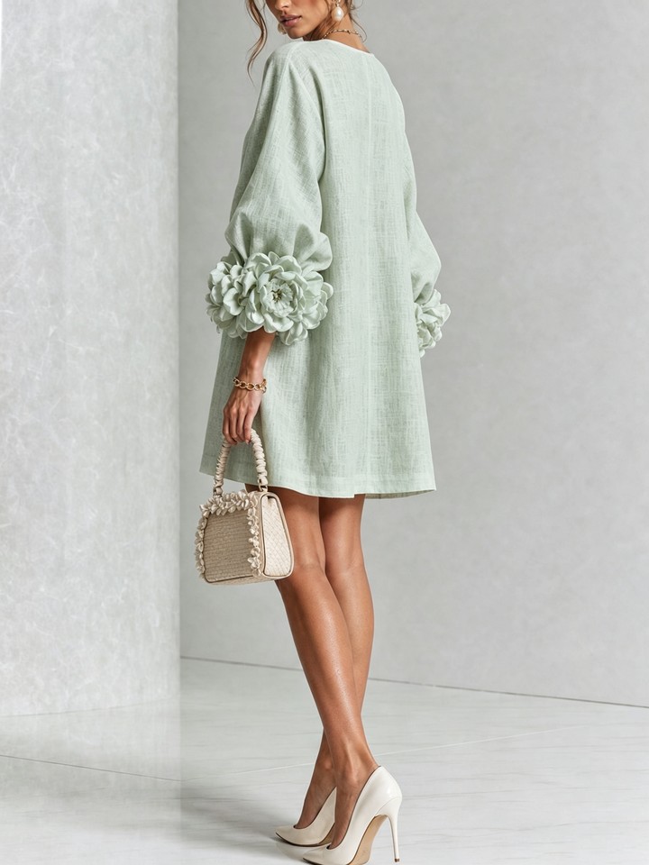 Women's Long Sleeve Floral Mini Dress