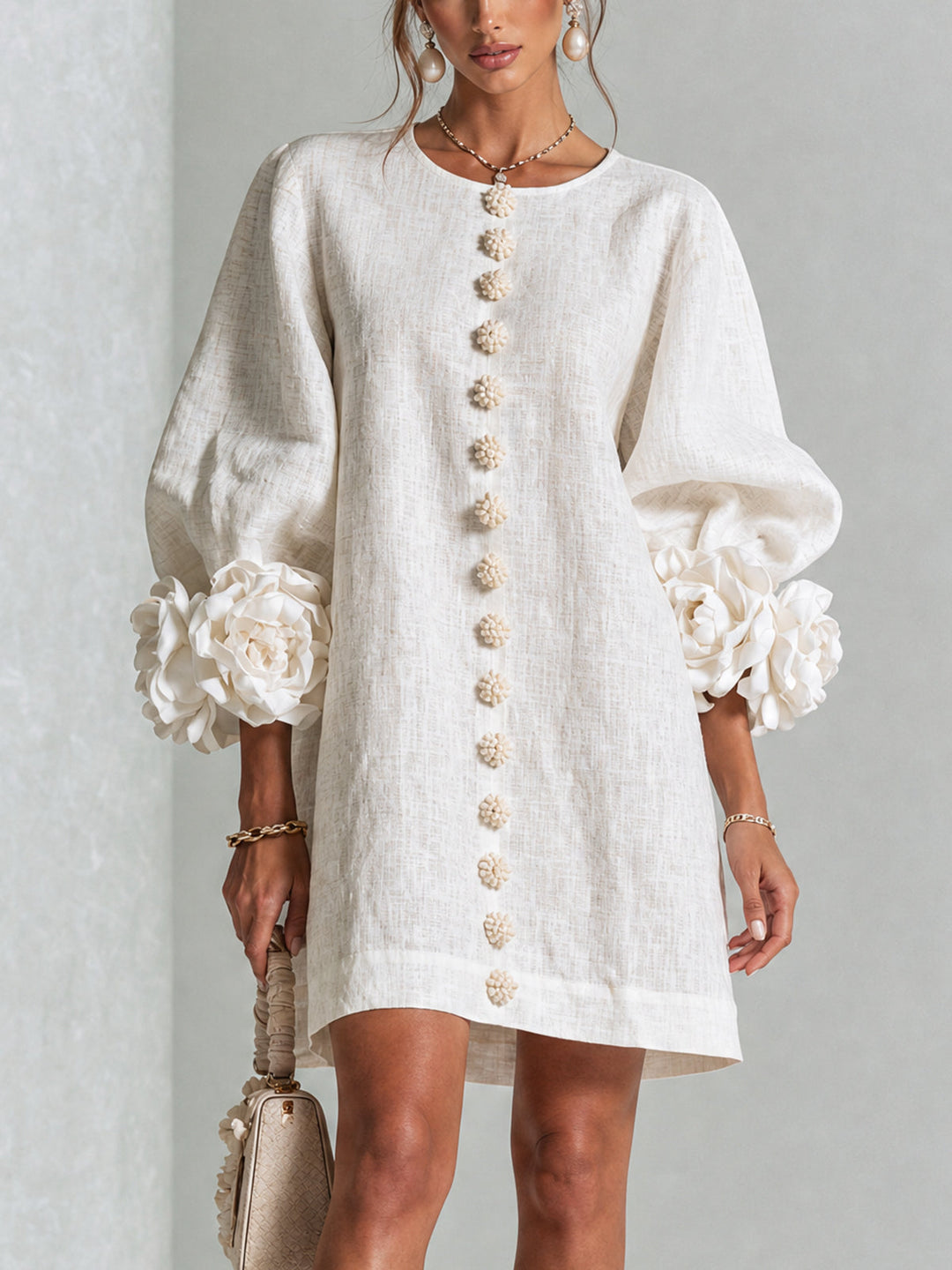 Women's Long Sleeve Floral Mini Dress