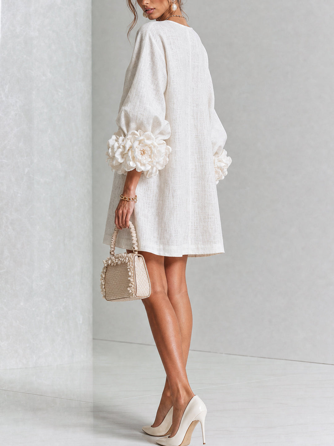 Women's Long Sleeve Floral Mini Dress