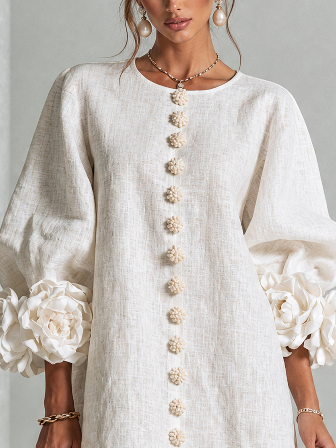 Women's Long Sleeve Floral Mini Dress