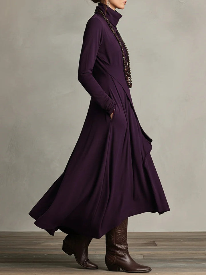 Women's High Neck Layered Maxi Dress