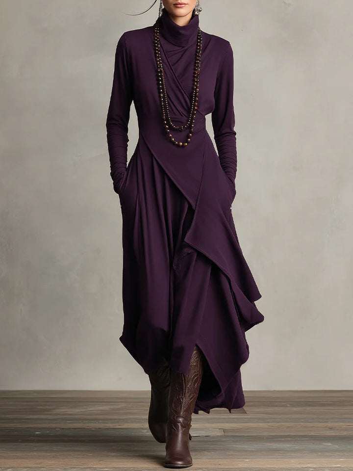 Women's High Neck Layered Maxi Dress