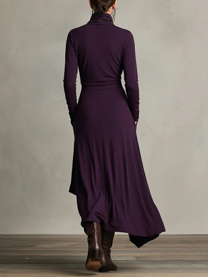 Women's High Neck Layered Maxi Dress