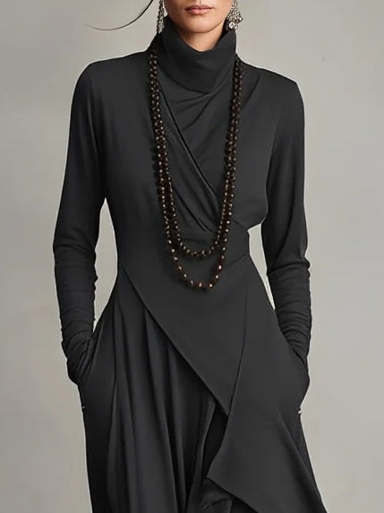 Women's High Neck Layered Maxi Dress