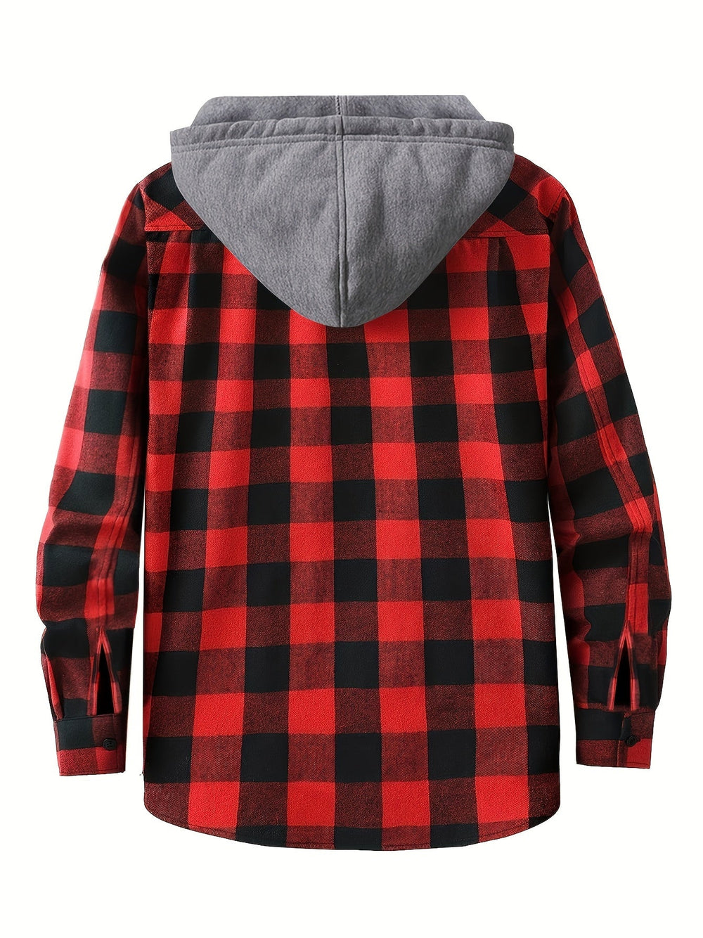 Men's Relaxed Hooded Plaid Overshirt