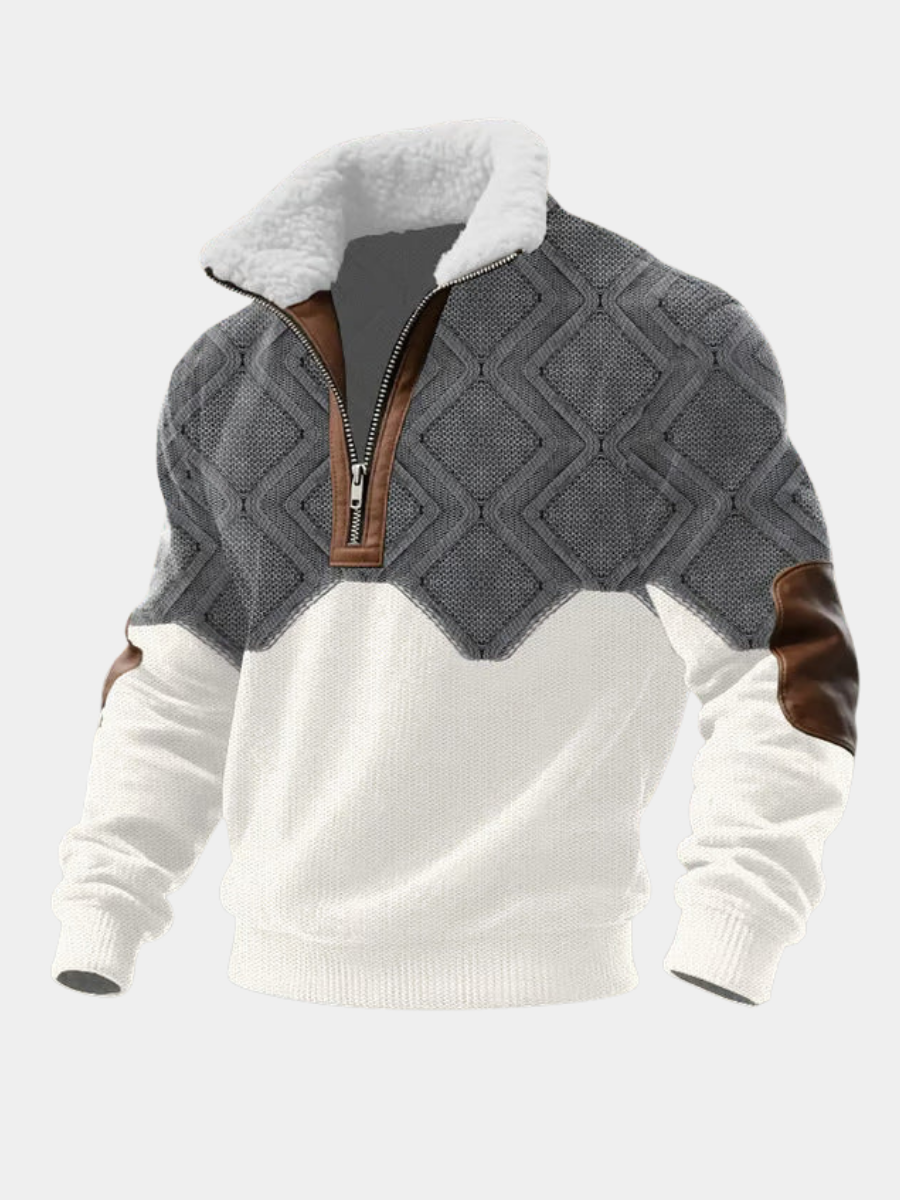 Men's Lined Collar Knit Pullover