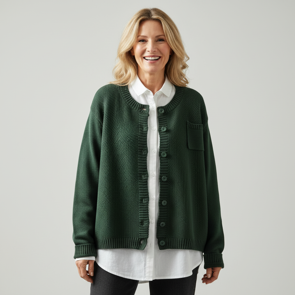 Women's Relaxed Fit Textured Knit Cardigan