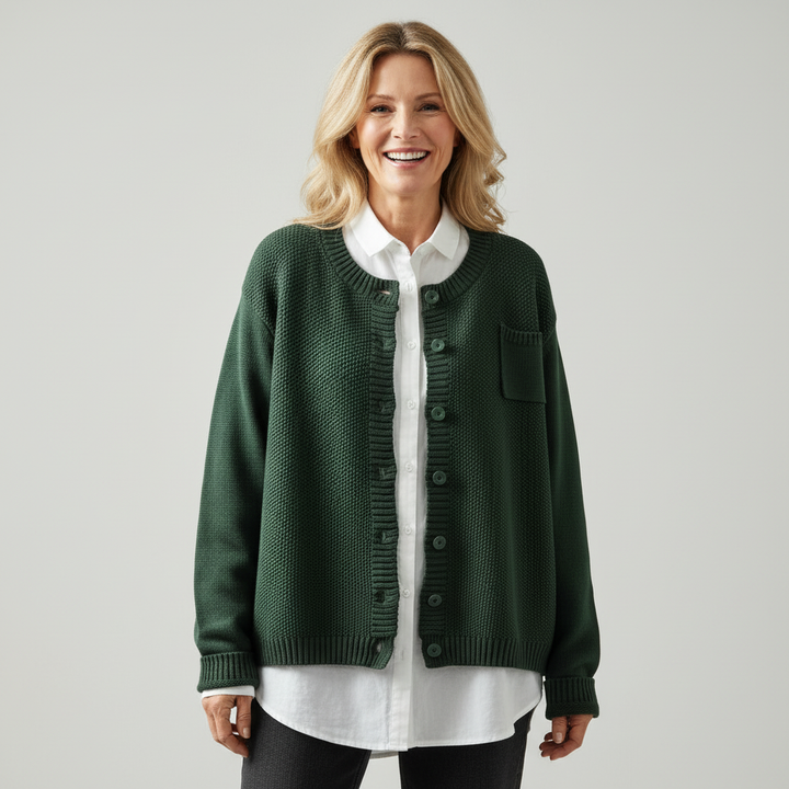 Women's Relaxed Fit Textured Knit Cardigan