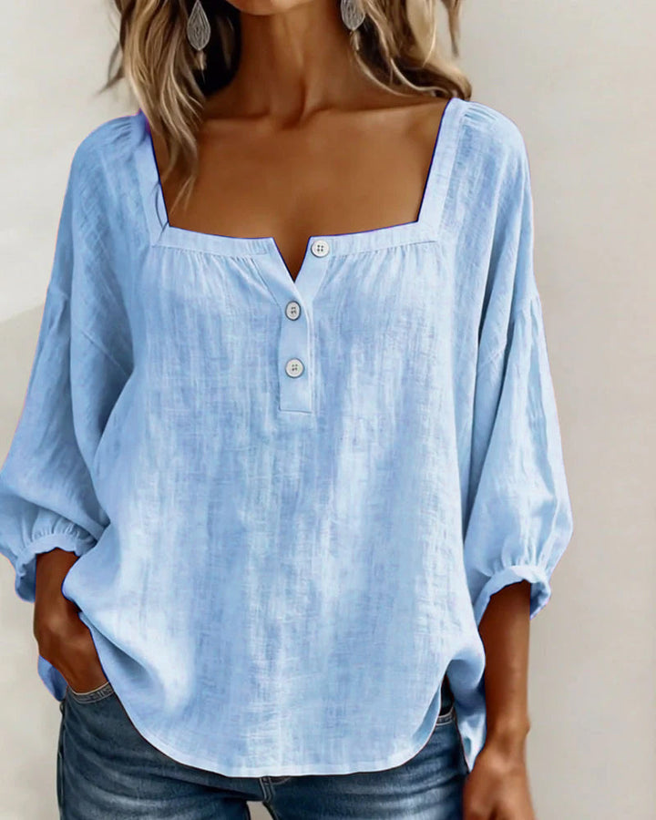 Women's Lantern Sleeve Square Neck Blouse