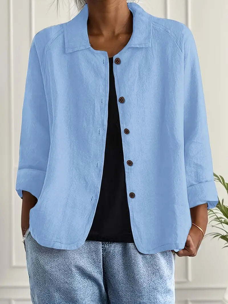 Women's Textured Button Front Overshirt