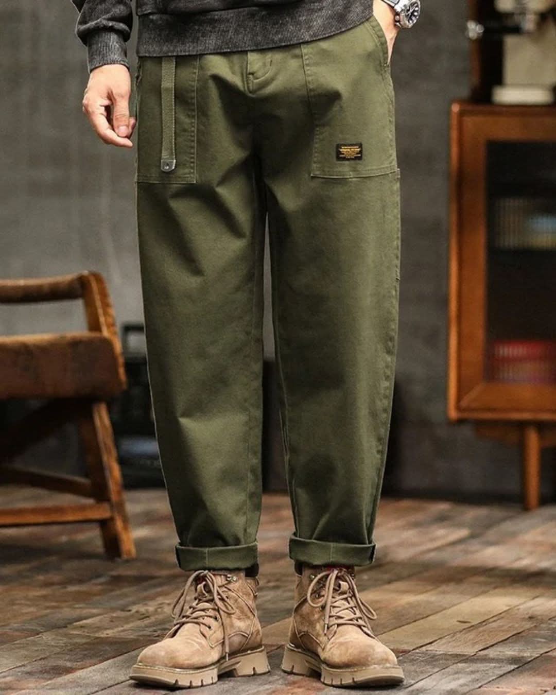 Men's Vintage Washed Straight Leg Cargo Pants