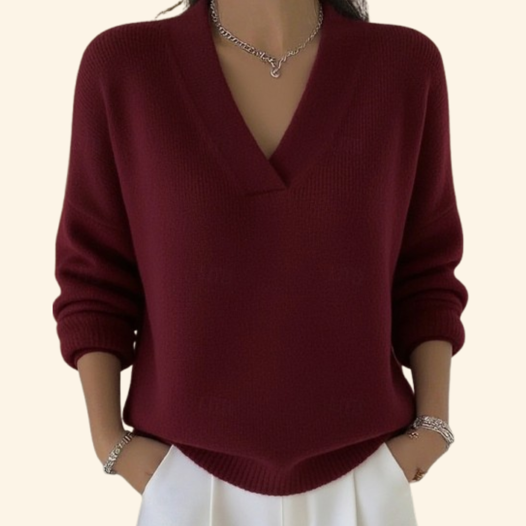 Women's V-Neck Long Sleeve Sweater