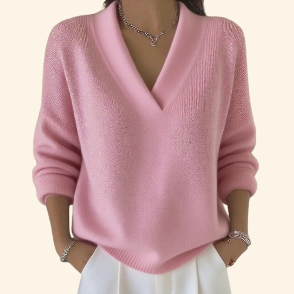 Women's V-Neck Long Sleeve Sweater