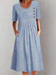 Lillian | Women's Striped Relaxed Midi Dress