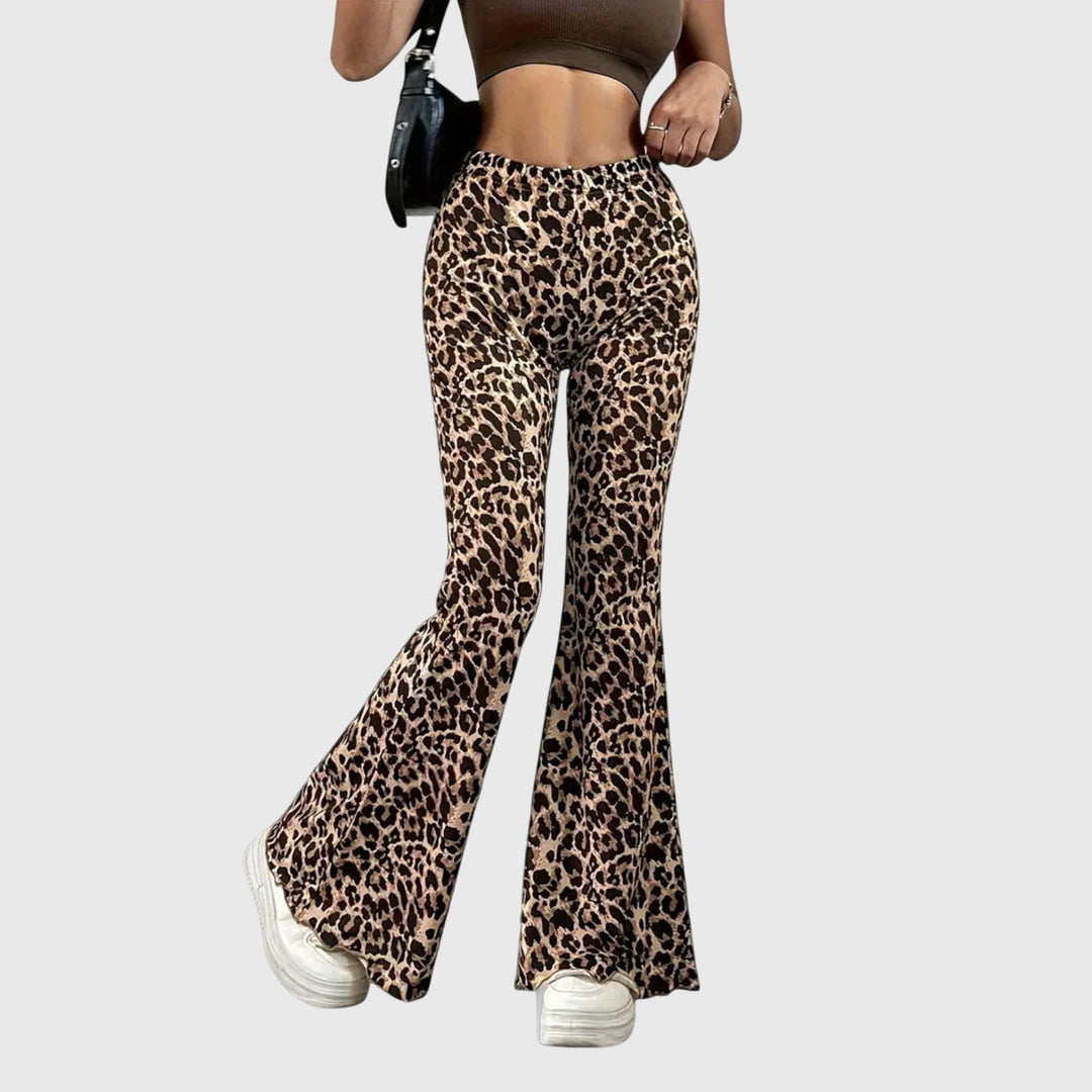 Women's Leopard High Waist Bootcut Pants