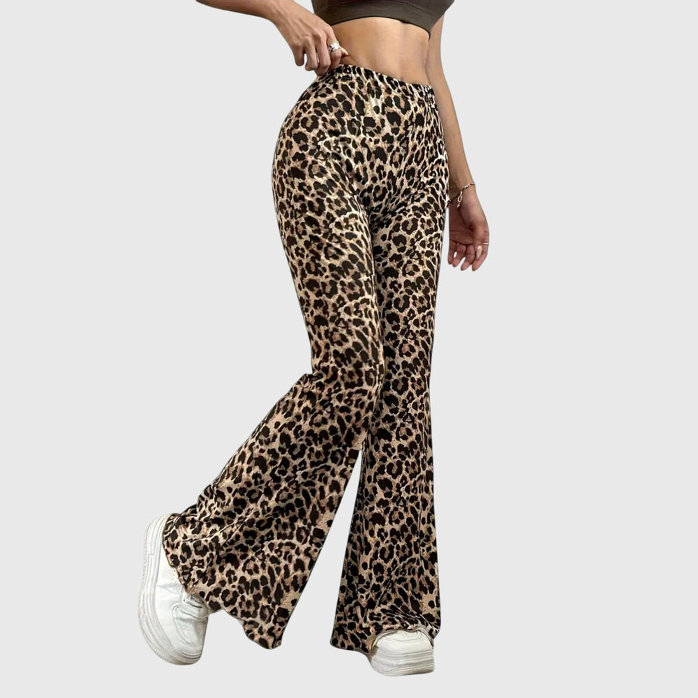 Women's Leopard High Waist Bootcut Pants