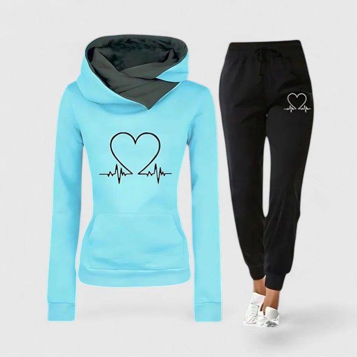 Women's Graphic Print Hooded Lounge Set