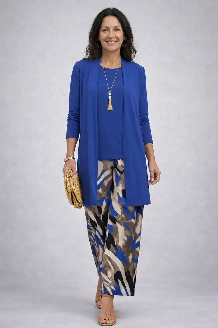 Women's Three Piece Printed Cardigan Set