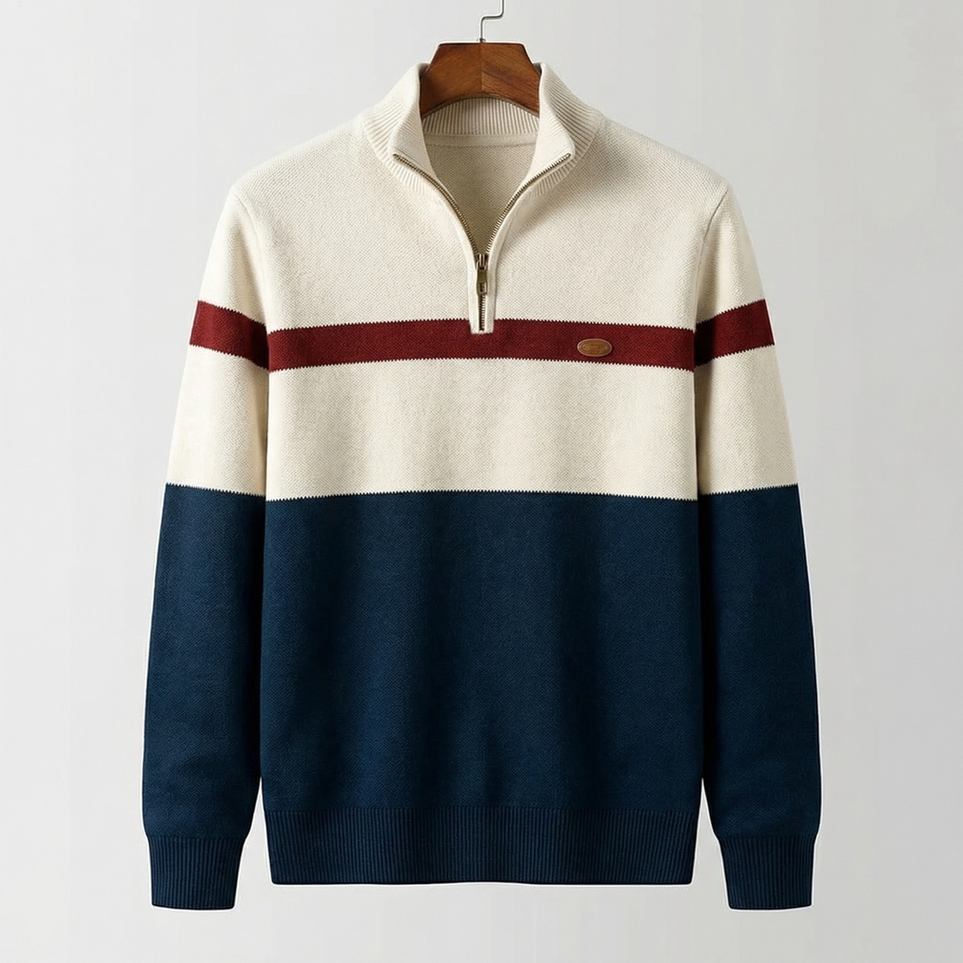 Men's Tailored Quarter Zip Knit Pullover