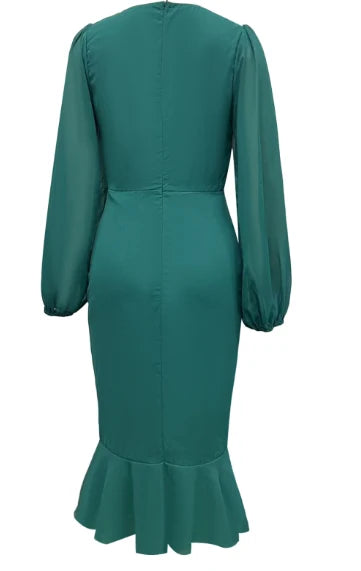 Women's Long Sleeve Mermaid Evening Gown