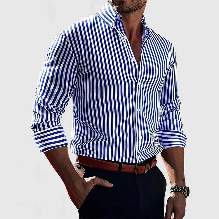Men's Vertical Stripe Slim Fit Shirt
