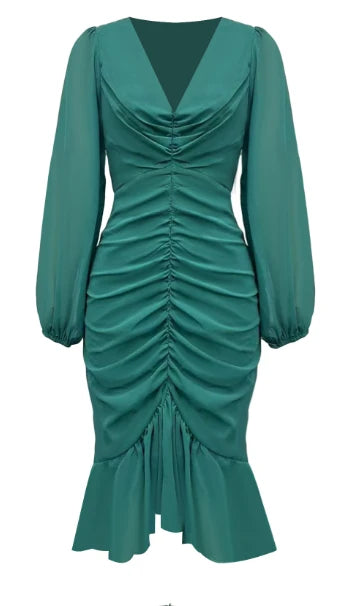 Women's Long Sleeve Mermaid Evening Gown