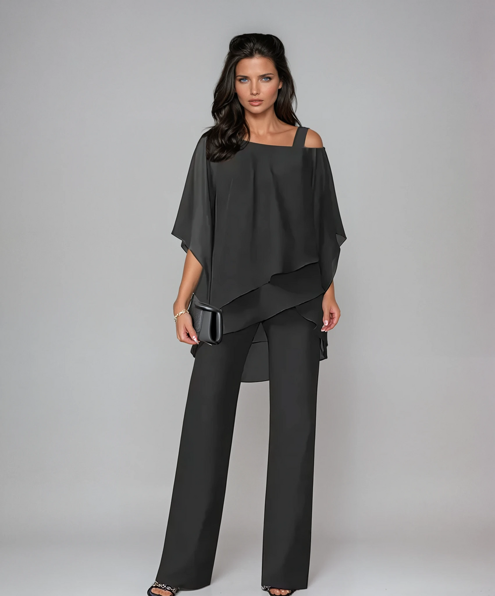 Women's Layered Off Shoulder Wide Leg Set