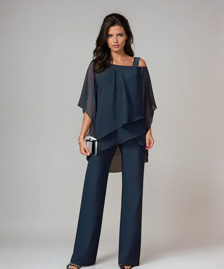 Women's Layered Off Shoulder Wide Leg Set