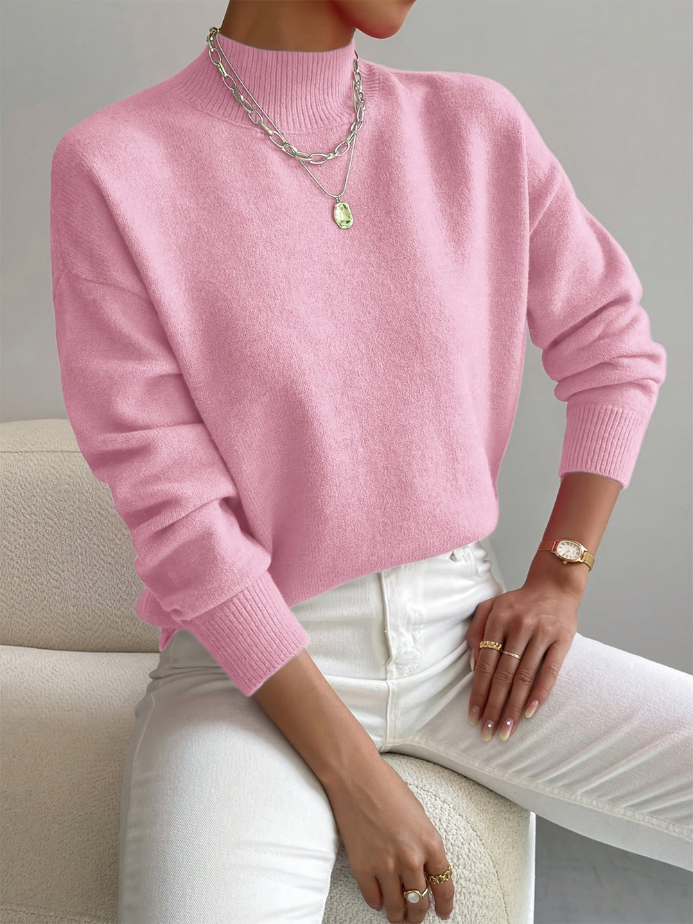 Women's Stand Collar Knit Sweater